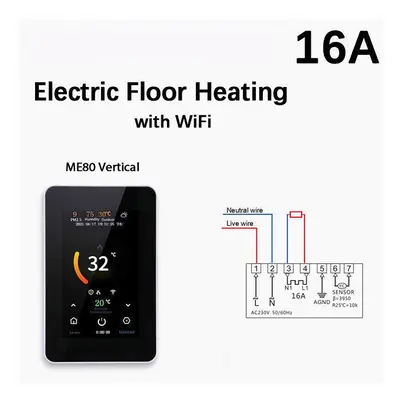 (Electric Heating) Smart 4.3" LCD Touch Color Screen Thermostat Heating Temperature Controller W