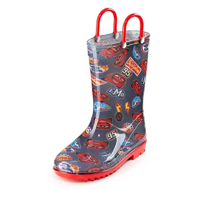 Disney Cars Lightening McQueen PVC Rainboots For Boys Easy-on Handles