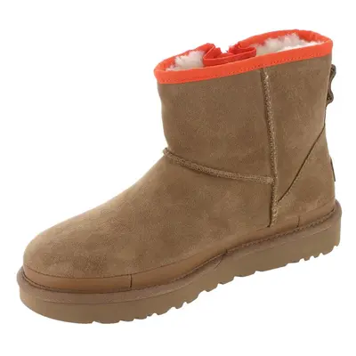 UGG Women's Classic Mini Zipper Tape Logo Boot Chestnut