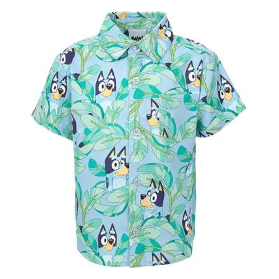 Bluey Little Boys Hawaiian Button Down Dress Shirt