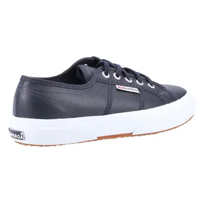 Superga Tumbled Leather Shoe Blue Navy