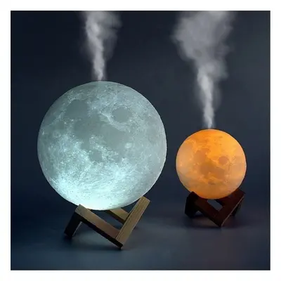 880ML 3D LED Night Light Air Humidifier Moon Lamp Aroma Essential Oil Diffuser