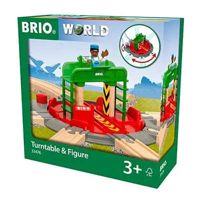 BRIO World - Turntable & Figure Wooden Train Track for Kids Age Years and Up, Compatible with Al