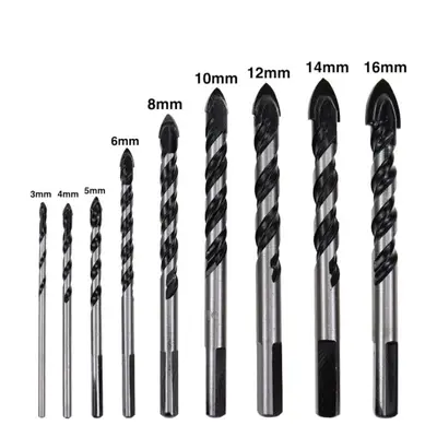 (9pcs) 5/7/9/10Pcs 3-12mm Glass Bit Twist Spade Drill Triangle Bits For Ceramic Tile Concrete Ma