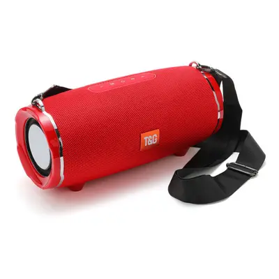 (Red) Wireless Bluetooth Speaker 3D Surround Bass FM Raido TF Card AUX 4400mAh Waterproof Portab