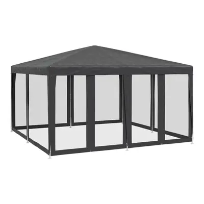 vidaXL Party Tent with Mesh Sidewalls Party Gazebo Canopy Anthracite HDPE