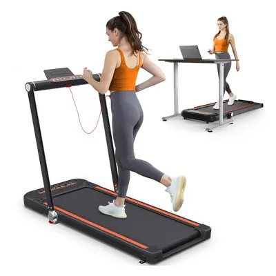 THERUN Folding treadmill, 2.5HP Under Desk Treadmill 1-12km/h Orange