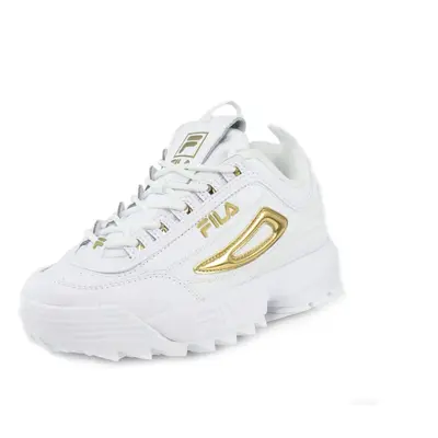 Fila Women's Disruptor II Metallic Accent Sneakers White/Gold/White