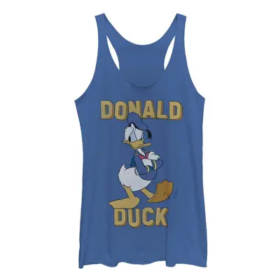 Disney Classic Mickey Donald Duck Women's Racerback Tank Top Royal Bl