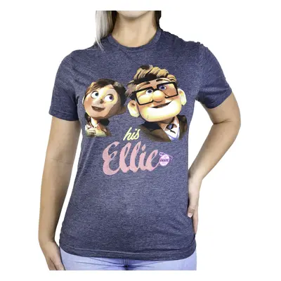 Disney Up His Ellie Couples T-Shirt(Heather Navy Medium)