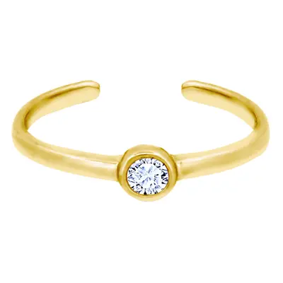 Jewelco London Ladies Solid 9ct Yellow Gold Cubic Zirconia Stylish Toe Ring - JTR028