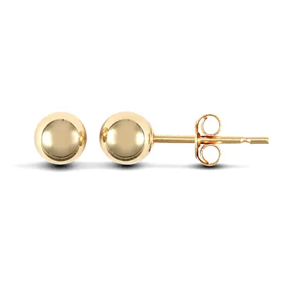 Jewelco London 9ct Yellow Gold Ball Bead Stud Earrings, 4mm - JES078