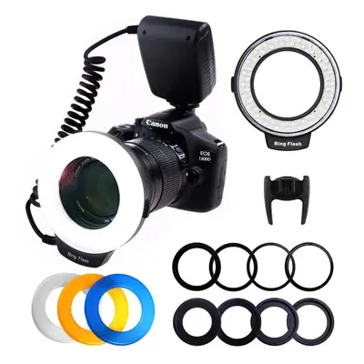 PLOTURE Flash Light with LCD Display Adapter Rings and Flash Diff-Users for Canon Nikon and Othe