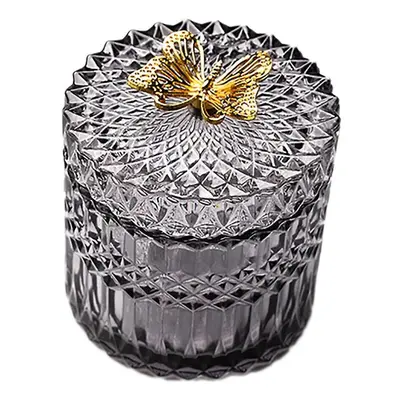 Nordic Gold Butterfly Glass Covered Jewelry Box Candy Snack Jar