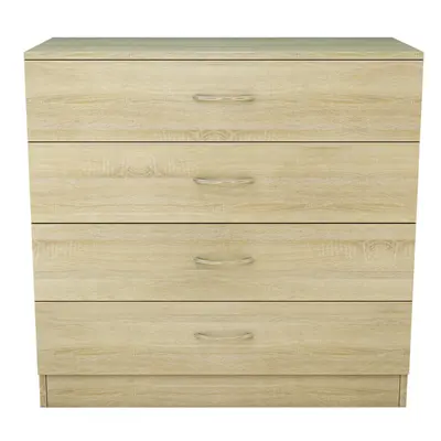 (4 Drawer-With Metal Handles, Oak) NRG Chest of Drawers With Metal Handles Bedroom Furniture Sto