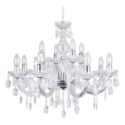 Litecraft Marie Therese Chandelier Light Crystal Effect Arm Chrome