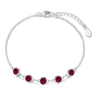 Philip Jones Red Crystal Chain Bracelet Created with Zircondia? Crystals