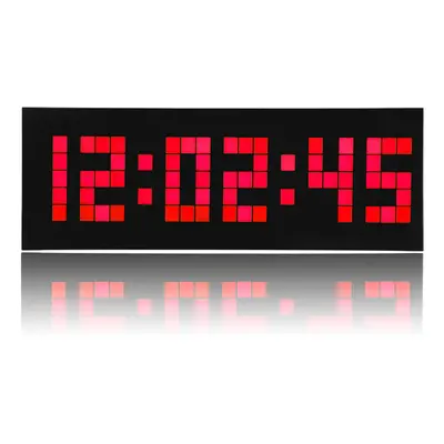 (Red) Big Jumbo Digital LED Wall Clock Large Display Wall Decoration Clock