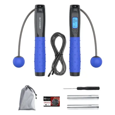 10" Digital Jump Rope with Counter HD LCD Display Ball Bearings Rapid Speed Jump Rope Cable 360T