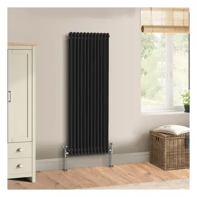 (1500 x 560mm - Double) Warmehaus Traditional Cast Iron Style Black Radiator Perfect for Bathroo