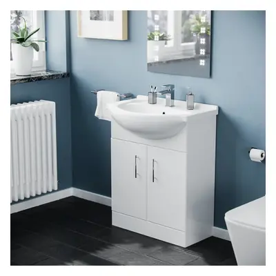 Dyon 650mm Floorstanding Vanity Basin Unit White