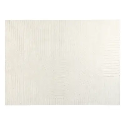 Wool Area Rug x cm Beige DAGARI