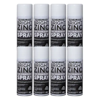 (8 x 400ml) Zinc Galvanising Spray Paint Primer & Topcoat