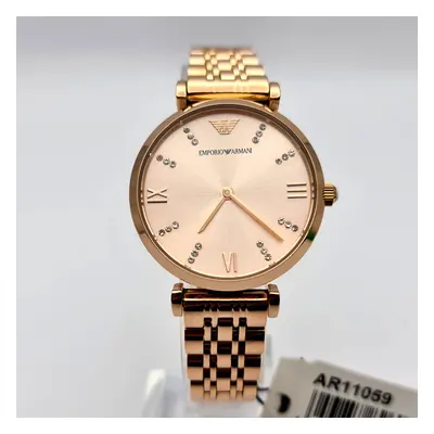 NEW EMPORIO ARMANI AR11059 GIANNI T-BAR BLUSH ROSE GOLD WOMEN'S WATCH