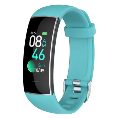 (Sky Blue) Bluetooth 5.0 Wristband Heart Rate Blood Pressure Monitor USB Charging Music Camera C