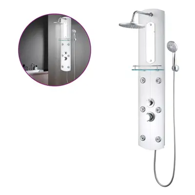 vidaXL Shower Panel Unit 25x43x120cm Silver Bathroom Waterfall Jet Column Wall