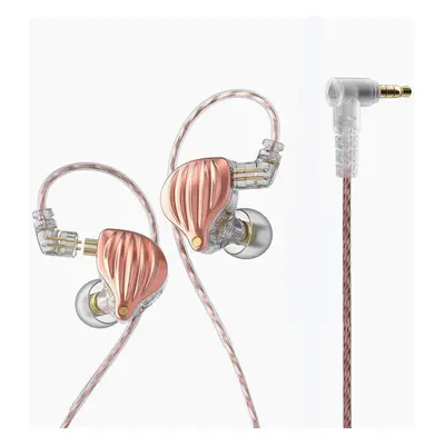 (Rose Gold, Without Mic) Dynamic In-Ear Earphones Monitor Metal Wired Earphone ENC Noise Cancell