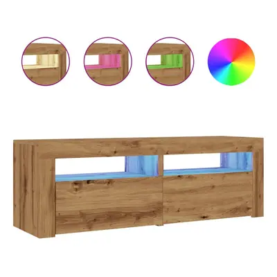 (artisan oak) vidaXL TV Cabinet with LED Lights Entertainment Centre Furniture Multi Colors