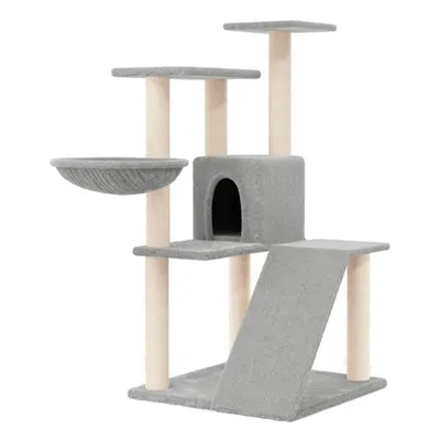 (light grey) vidaXL Cat Tree with Sisal Scratching Posts Cat Activity Centre Multi Colours