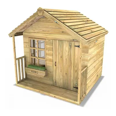 (Sparrow) Rebo 5FT x 5FT Childrens Wooden Garden Playhouse