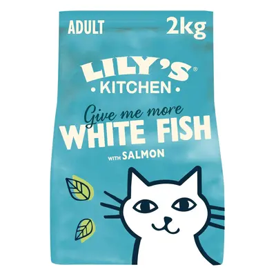 (Lily's Kitchen Made with Natural Ingredients Adult Dry Cat Food White Fish with Salmon Grain-Fr