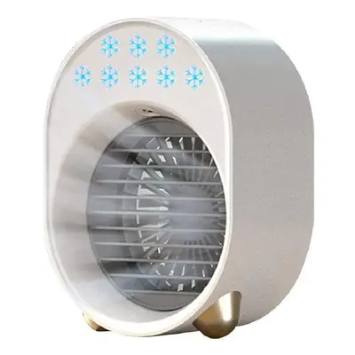 (Ivory) Neck Fan Summer Air Cooling Conditioner Fan Double Wing Portable Silent Foldable Home Sp