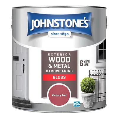 Johnstones Exterior Wood & Metal Hardwearing Gloss Paint 2.5l Victory Red