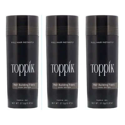 (DARK BROWN) Toppik Hair Building Fibres | Hair Fibres For Thinning Hair (pack of 3) 27g