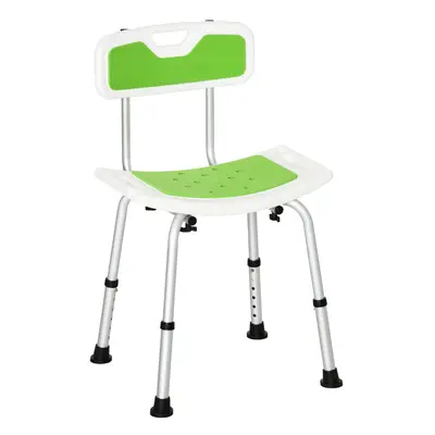 HOMCOM Shower Stool for Elderly Disabled Adjustable Shower Stool Green