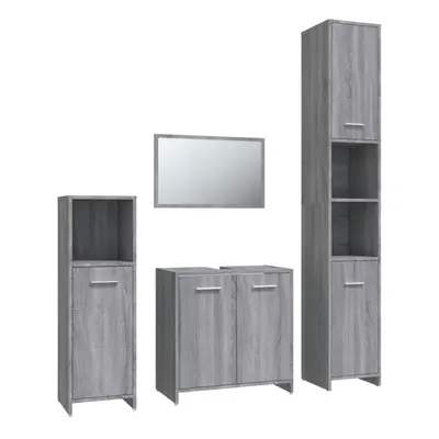 (grey sonoma) vidaXL Bathroom Furniture Set Piece Engineered Wood Storage Multi Colours