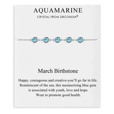 March Birthstone Bracelet Created with Aquamarine Zircondia Crystals