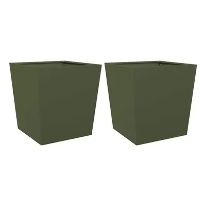 (olive green, x x cm/ pcs) vidaXL Garden Planters Outdoor Flower Pot Patio Raised Bed Planter Bo