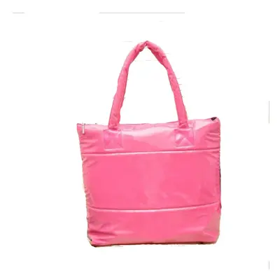 (Rose Pink) Fashion Handbag Single Shoulder Tote Women Space Pad Cotton Feather Down Bag Bucket 