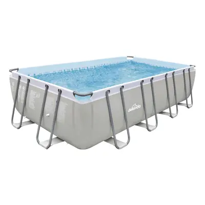 Dellonda 18ft Deluxe Steel Frame Swimming Pool | Rectangular with Filter Pump DL22