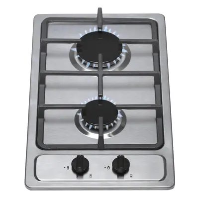 SIA SSG302SS 30cm Domino Gas Hob In Stainless Steel | LPG Kit & Cast Iron Stands