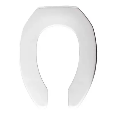 BEMIS 2155CT Commercial Heavy Duty Open Front Toilet Seat without Cover that will never loosen &