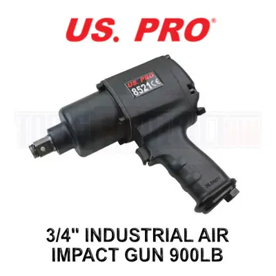 US PRO 3/4" Air Impact Wrench Gun Torque 1200nm, 885ft-lb Twin hammer