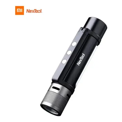 (Black) XIAOMI NEXTOOL 6-in-1 1000lm Dual-light Zoomable Alarm Flashlight USB-C Rechargeable Mob