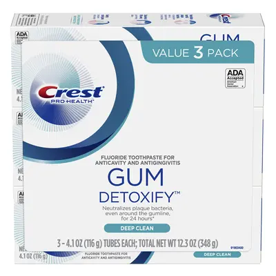 Crest Toothpaste Gum Detoxify Deep Clean 4.1 Oz (Pack of 3)