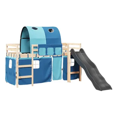 (blue, x cm) vidaXL Kids' Loft Bed with Tunnel Bunk Bed Solid Wood Pine